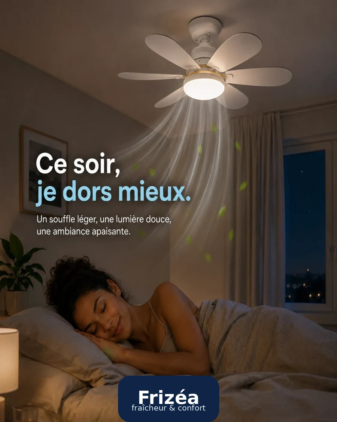 Ventilateur plafonnier LED Frizéa en situation