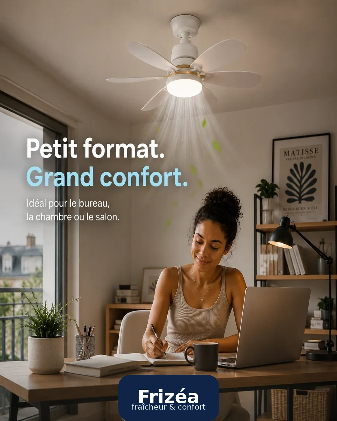 Ventilateur plafonnier LED Frizéa en situation